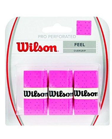 WILSON Pro Overgrip Perforated 3 Pack - Tennis - Badminton - Squash (Pink)