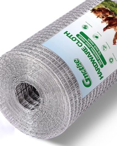 GMOTLSE Hardware Cloth 1/4 inch 23 Gauge Small Size 304 Stainless Steel mesh Chicken Welded Wire Fencing Wire Mesh Roll Fencing Garden Fence Squirrel Tunnel Network 16in×33ft