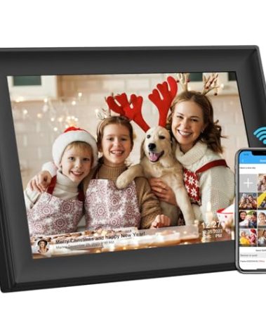 SSAWiFiFrame 32GB 10.1 Inch WiFi Digital Picture Frame with 1280x800 HD IPS Touch Screen, Send Photo or Videos via App or Email, Support USB Drive/SD Card Extend Storage,Auto-Rotate, Wall Mountable