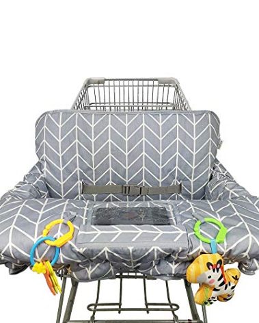 Shopping Cart Cover for Baby ICOPUCA Cotton High Chair Cover, Reversible, Machine Washable for Infant, Toddler, Boy or Girl (Grey Arrow Print)