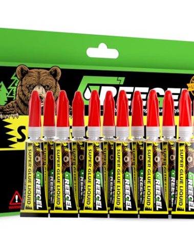 GREEGEL Super Glue for Woodworking, Hobby Models - Clear Superglue Liquid, Multi-Purpose Instant Cyanoacrylate (CA) Adhesive for Quick Fixes, Home Repair, DIY Crafts - 12 Tubes x 3G