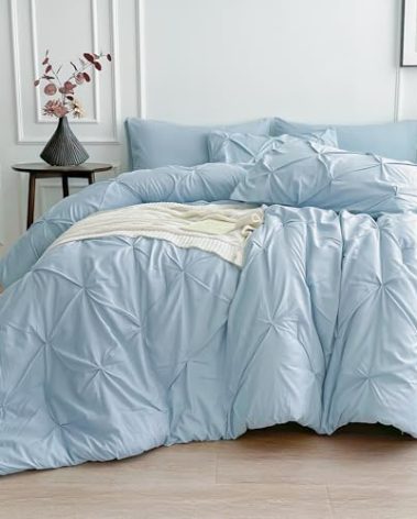 Maple&Stone Light Blue Twin XL Bedding Set - 5 Pieces, Includes Comforter, Pillowcase, Pillow Sham, Flat Sheet, Fitted Sheet - OEKO-TEX Certified, Machine Washable