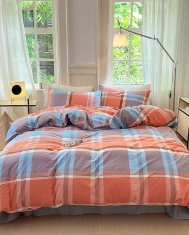 FACE TWO FACE Bedding Duvet Cover Set100% Washed Cotton Duvet Cover