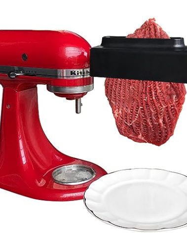 【PLUS】Meat Tenderizer for All KitchenAid Household Stand Mixers- Mixers Accesssories Attachment with Stainless Steel Gears, Black【Improved Extended New Version】