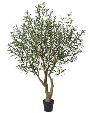 Verinatural Olive Tree Artificial Indoor 6ft - UV Resistant Large Fake Plants - Realistic Faux Olive Tree in Pot - Tall Artificial Plants Outdoor for Home, Patio, Living Room, Office Decor,VN138