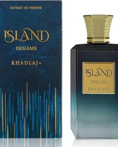Khadlaj Island Dreams – Fruity, Floral, Woody, Musky – Extrait de Parfum Long-Lasting Fragrance for Unisex, 3.4 Ounce