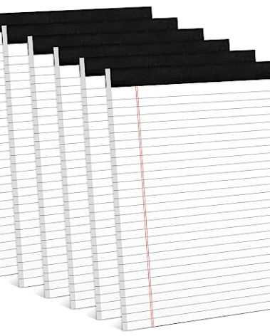 6 Pack 8.5 x 11 Legal Pads for Office Supplies Paper Pads 8.5 x 11 White Note Pads for Work Lined Writing Pads Notebook White Legal Pads Wide Ruled Notepads 30 Sheets Per Writing Pad Legal Note Pad