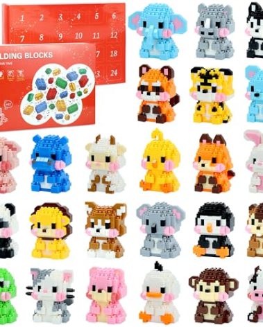 ZIOSINM Advent Calendar 2025 Kids, Animal Building Blocks 24 Days Advent Calendar Boys Girls Toys for 6+ Years Old Surprise Christmas Gifts