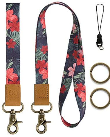 Lanyard for Keys, Stylish Neck & Wrist Lanyards keychain Set - for ID Badge Holder, Key Chain, Wallet. 8-in-1 Uses, Unique Patterns, Popular Color Choices, Ultra Soft, Durable Polyester