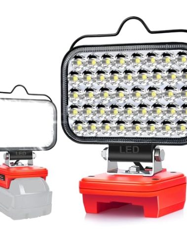 EWKET Cordless LED Work Light for Milwaukee 18V M18 Battery, Portable Flashlight Job Site Light Tool for M18, Lamp Flood Light Spotlight for Repairing/Outdoor Camping/Fishing/Emergency (No Battery)