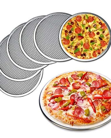 6 Packs Aluminum Alloy Pizza Pan with Holes, 10 Inch Commercial Grade Pizza / Baking Screen for Oven Round Pizza Crisper Tray Pizza Baking Tray for Home Restaurant, Seamless (10-Inch, Pack of 6)