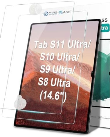 AACL 2 Pack Tempered Glass for Samsung Galaxy Tab S11 Ultra/Tab S10 Ultra/Tab S9 Ultra/Tab S8 Ultra Screen Protector (14.6 Inch), [Bubble-Free][Anti-Scratch][Case-Friendly]