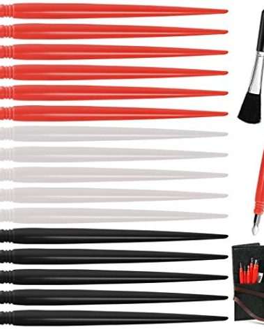 Scratch Arts Tools 18 Pieces, Scratch Pen with Clean Brush Crafts Set, Scratching Drawing Color Pen Dual Tip/Scratch Paper Stick Stylus Tools Bag for Adults & Kids Art Paper Painting