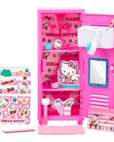 REAL LITTLES Hello Kitty® Micro Locker with Over 15 Tiny Surprises Inside! Customize and Decorate Your Locker and Discover Real Working Hello Kitty® Micro Stationery