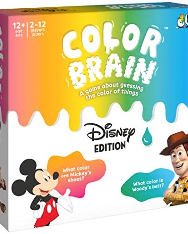 Spin Master Games Disney, Color Brain Board Game for Families Mickey Mouse Minnie Mouse Princess Tiana Strategy Party Card Gift Toy, for Adults and Kids Ages 12 and up