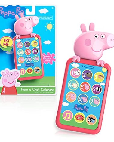 Peppa Pig Have a Chat Cell Phone, Toy Phone with Realistic Sounds and Light Up Buttons, Holiday Stocking Stuffers, Gifts, Presents, kids Toys for Ages 3 Up by Just Play