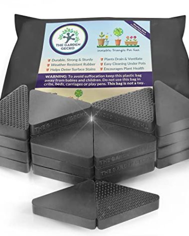 The Garden Gecko Invisible Pot feet for Outdoor Plant pots and Flowers, Solid Rubber Pot risers with a Custom Non-Slip Triangle Surface Grip | 24 PCS Solid Triangles…