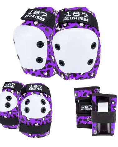 187 Killer Pads Six Pack Pad Set, Elbow Pads, Knee Pads, and Wrist Guards - Ideal for Skateboarding, Roller Skating, and Inline Skating