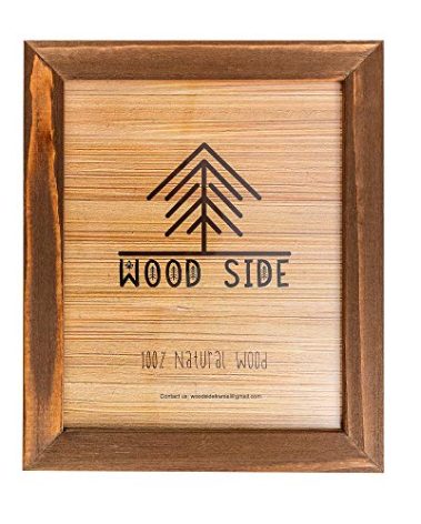 Rustic Wooden Picture Frame 9x12-100% Natural Solid Eco Distressed Wood for Wall Mounting Photo Frame - Honey Brown