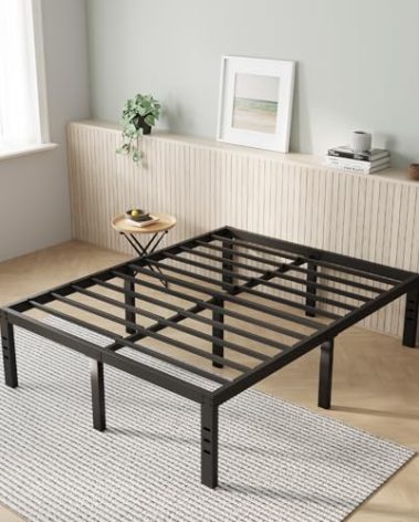 Novilla Queen Bed Frame, 14 Inch Metal Platform Bed Frame Queen Size with Storage Space Under Bed, Heavy Duty Steel Slat Support, Easy Assembly, No Box Spring Needed