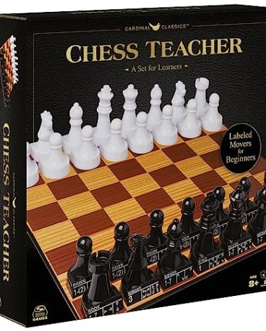 Spin Master Games, Cardinal Classics Chess Teacher, Learn to Play Strategy Board Games for Beginners, Chess Sets for Adults, 2 Players, for Ages 8 & Up