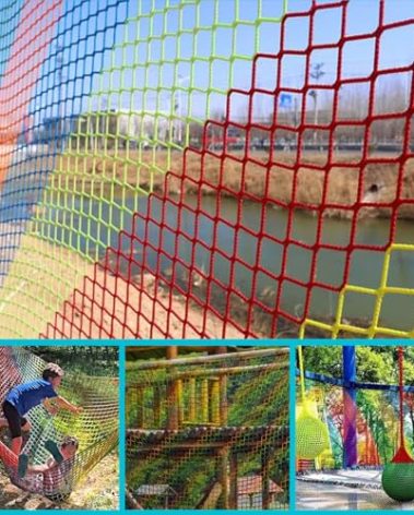 Bunifa Climbing Cargo Net for Kids Outdoor Balcony Safety Net Rope Netting Playground Climbing Net Stairway Railing Safety Net for Children Pets Toys Knotless Polyester Sports Netting