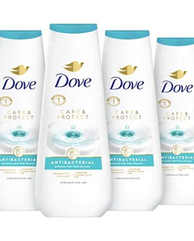 Dove Body Wash Care & Protect Antibacterial 4 Count For All Skin Types Protects from Dryness 20 oz