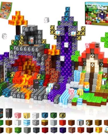 Magnetic Blocks - 200PCS Magnetic Blocks for Kids Ages 4 5 6 7 8, Magnetic Building Blocks Cubes, Montessori STEM Learning Toy Ages 3-8, Christmas Birthday Gifts for Boys & Girls Ages 3+