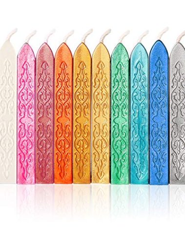 Bememo 12 Pieces Sealing Wax Sticks with Wicks Antique Fire Manuscript Sealing Wax for Stamp, Christmas Gift, Wedding Invitations, Packaging Decoration(12 Colors B)