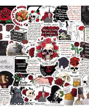 63 PCS Haunting Adelin Stickers Cartoon Novel Aesthetic Waterproof Vinyl Sticker for Water Bottle Laptop Phone Scrapbooking Journaling for Adults Teens Kids for Party Supply Favor Decor