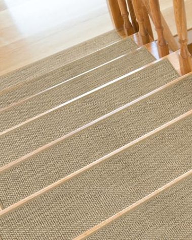 SMILOOL Stair Treads Non Slip for Wooden Steps Indoor 9" x 36" 8 Pack Extra Wide Stair Tread Carpet Stairs Runner, Step Pads with Reusable Adhesive for Dogs Kids Elders, Machine Washable, Beige