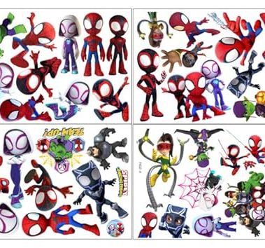 37PCS Spideyman PVC Wall Stickers for Kids. Self - Adhesive, Removable, Great for Boys' Rooms, Nurseries, and Play Areas.