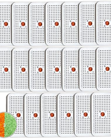 Wisesorb 40 Gram Silica Gel Canister, 20 Packs Silica Gel Desiccant Canister (Orange to Green), Reusable Desiccant Dehumidifier