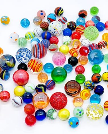 Miutrue 100 Assorted Marbles Bulk Cheap for Kids Ages 4-8-12 Play Marbles Physical Therapy Glow in The Dark Glass Marbles