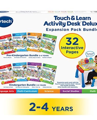 VTech Touch and Learn Activity Desk Deluxe 4-in-1 Pre-Kindergarten Expansion Pack Bundle for Age 2-4