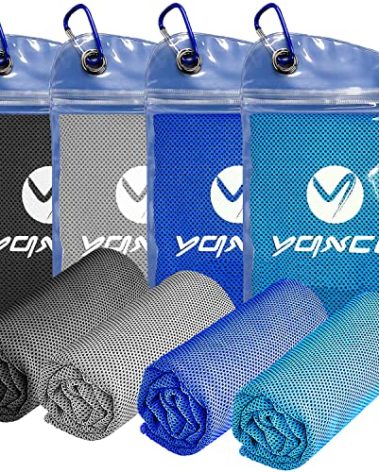 YQXCC 4 Pack Cooling Towels | 40"x12" | Ice Cool for Neck | Microfiber Soft Breathable Chilly | for Yoga, Golf, Gym, Camping, Running, Workout & More Activities