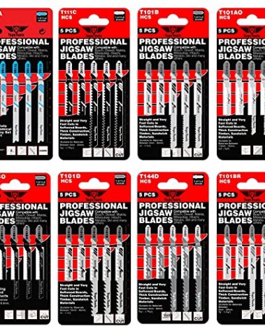 40 x TopsTools JSTTK8 T101AO T101B T101BR T101D T111C T118A T119BO T144D Mixed Jigsaw Blades