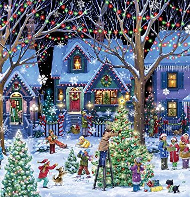 Christmas Cheer Advent Calendar (Countdown to Christmas) with Holiday Picture by Vermont Christmas Company