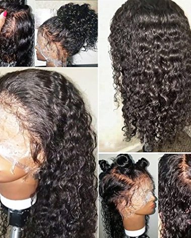 JYZ Burmese Curly Hair Lace Front Wigs Human Hair 180% Density Pre Plucked Bleached Knots with Baby Hair 13X4 HD Lace Brazilian Wet Raw Human Hair Wigs 16 Inch Free Part Natural Color