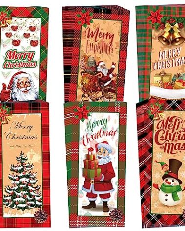 150 Pcs Christmas Money Envelopes Christmas Currency Envelopes for Cash Snowman Santa Buffalo Plaid Xmas Money Cash Greeting Card Holder for Cards Tips Coins Presents Gift Company Bonuses 2.8 x 6.5"