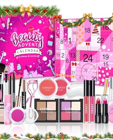 Makeup Advent Calendar 2025, 24 Days Christmas Gift Makeup Sets For Women Teen Girl, 2025 Xmas Countdown Calendar Cosmetics Holiday Surprise Make Up Gift Kits for Women Full Kit