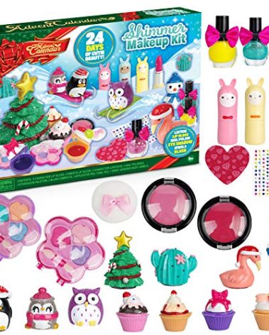 JOYIN 2023 Advent Calendar Kids Christmas 24 Days Countdown Calendar Toys for Girls with Little Figures Make Up Set for Kids Christmas Party Favor Gifts