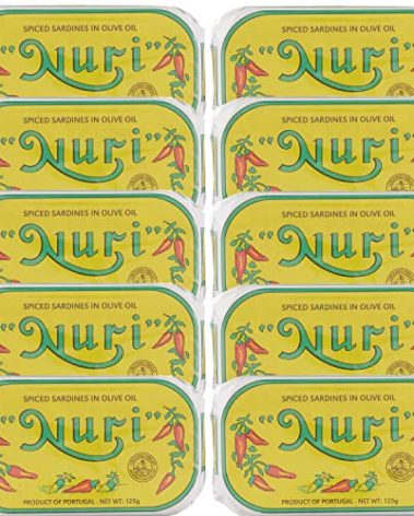 NURI Portuguese Sardines in Spiced Olive Oil - 10 Pack - (4.4 oz cans)