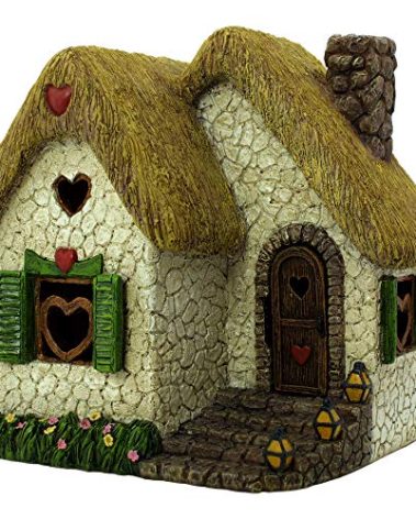 PRETMANNS Fairy Garden House for Outside – Sturdy Building 7” High with Door That Opens – Adorable Miniature Garden Accessories Supplies
