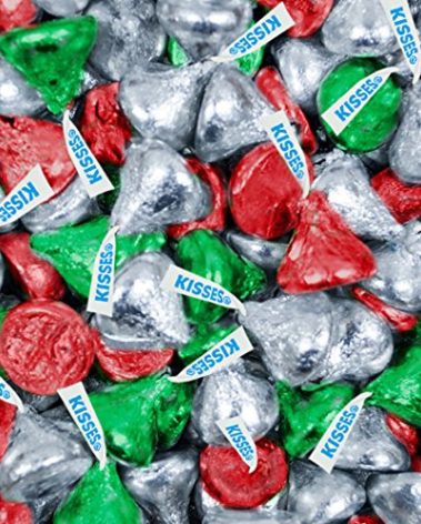 Christmas Candy Hershey Kisses - Red, Green and Silver (3lb Bag)