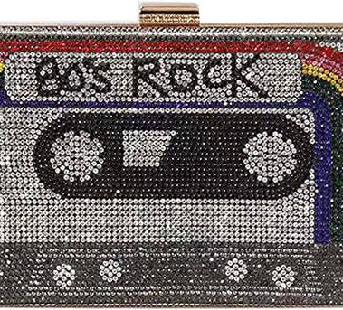 QZUnique Tape Shaped Shoulder Bag Radio Recorder PU Crossbody Bag Women's Retro Evening Bag Handbag Clutch Purse