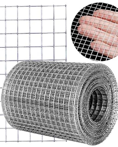 Hardware Cloth 4'' x 10' 1/4 in Galvanized Wire Mesh Roll (23 GA) Chicken Wire Fence Roll for Chicken Pen/coop Fences, Screen mesh, Rabbit/Snake Fences, Poultry enclosures, Handicraft Ma