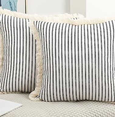 NUYECY Set of 2 Black Boho Throw Pillow Covers 28 x 28,Euro Sham Pillow Covers,Decorative Large Pillow Cover Pillow Case Cushion Cover for Bed Sofa Couch Farmhouse Living Room