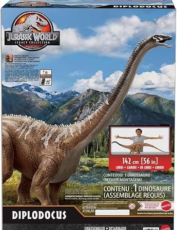 Jurassic World Legacy Collection Diplodocus Dinosaur Action Figure, 56 Inches Long