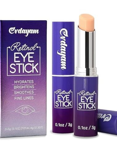 Eye Cream for Dark Circles and Puffiness 2 packs – Under Eye Balm Stick with Caffeine – Eye Brightener Stick for Eye Bags, Wrinkles, Fine Lines –